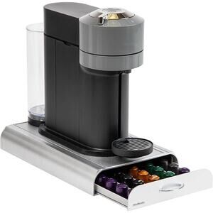 Nespresso Compatible Capsule Drawer, Coffee Pod Holder, Silver